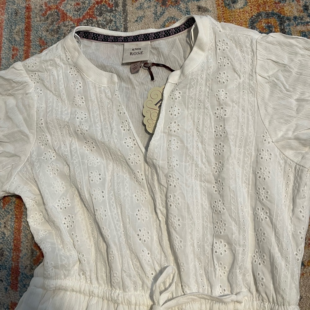 NWT Knox Rose white eyelet embroidered cotton midi dress - Picture 3 of 8